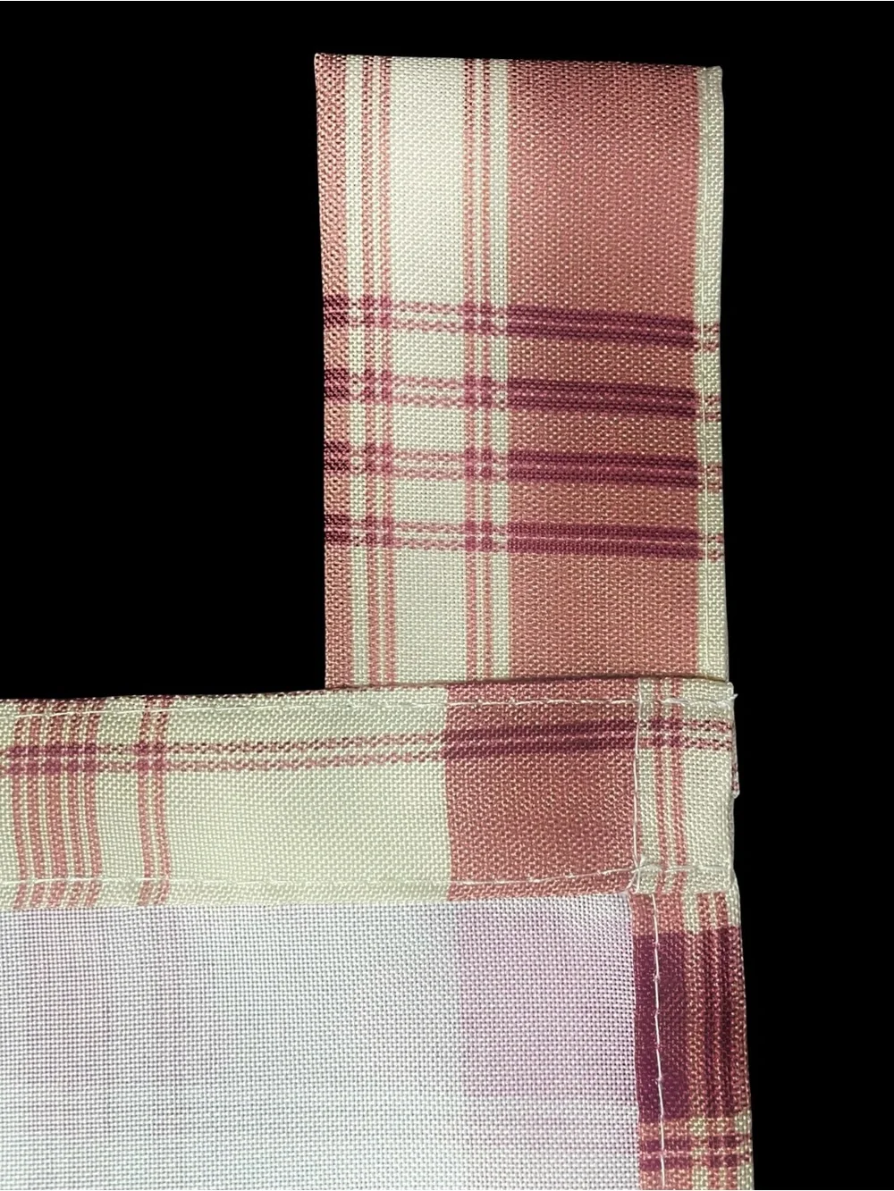 Tab Top Valance Plaid Burgundy Ecru 52 x 14 Lichtenberg No. 918 Kitchen NEW NIP